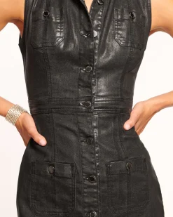 Outlet Ramy Brook Katalina Metallic Denim Dress Blackmetallic