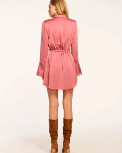 New Ramy Brook Katelyn Long Sleeve Ruched Mini Dress