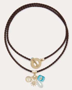 Discount Ramy Brook Kenna Choker Charm Necklace Brown