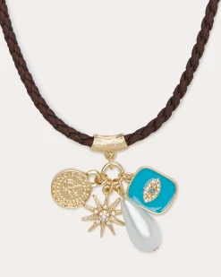 Discount Ramy Brook Kenna Choker Charm Necklace Brown
