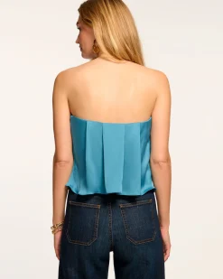 New Ramy Brook Kennedi Strapless Pleated Top