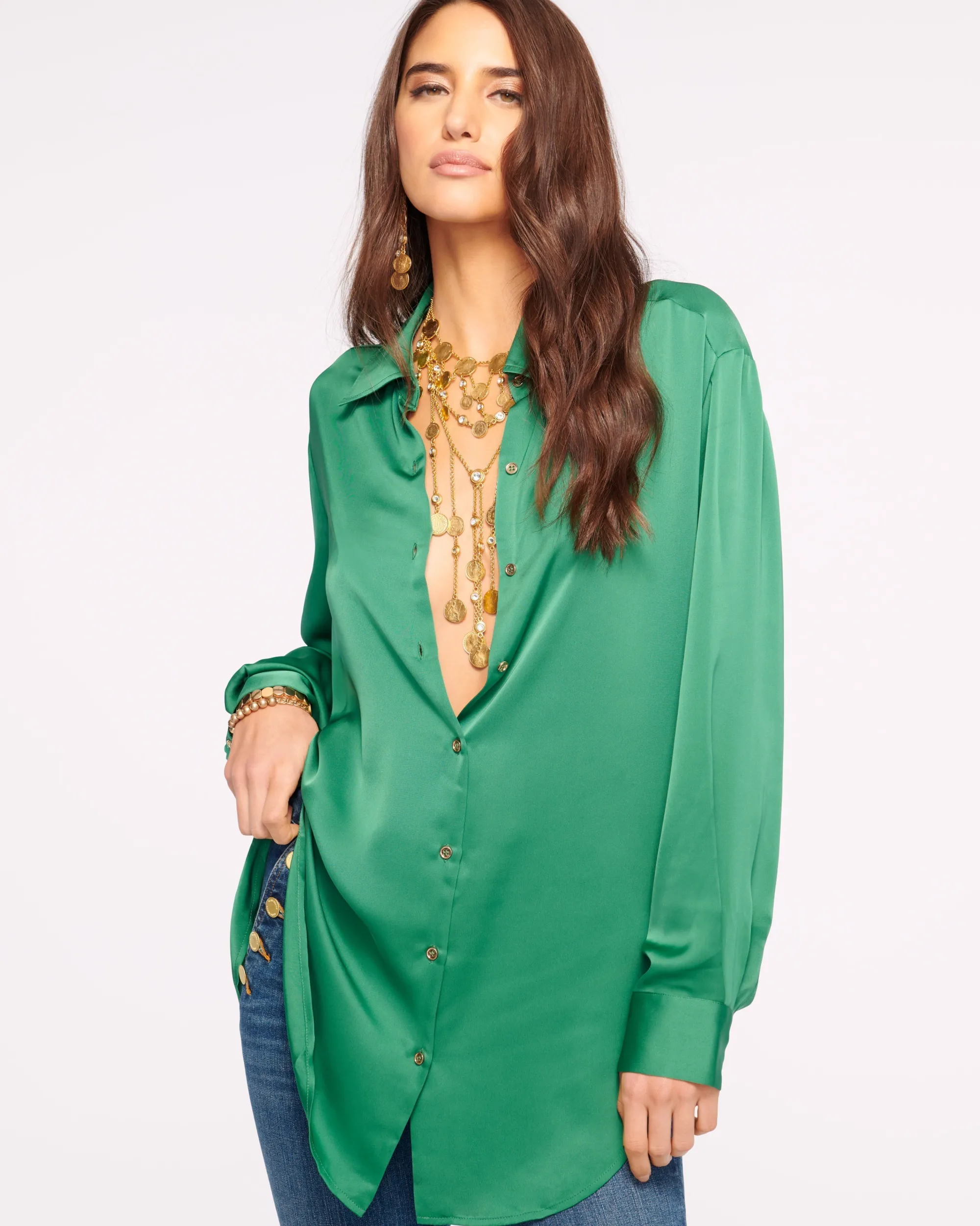 Sale Ramy Brook Kolby Oversized Button Down Blouse