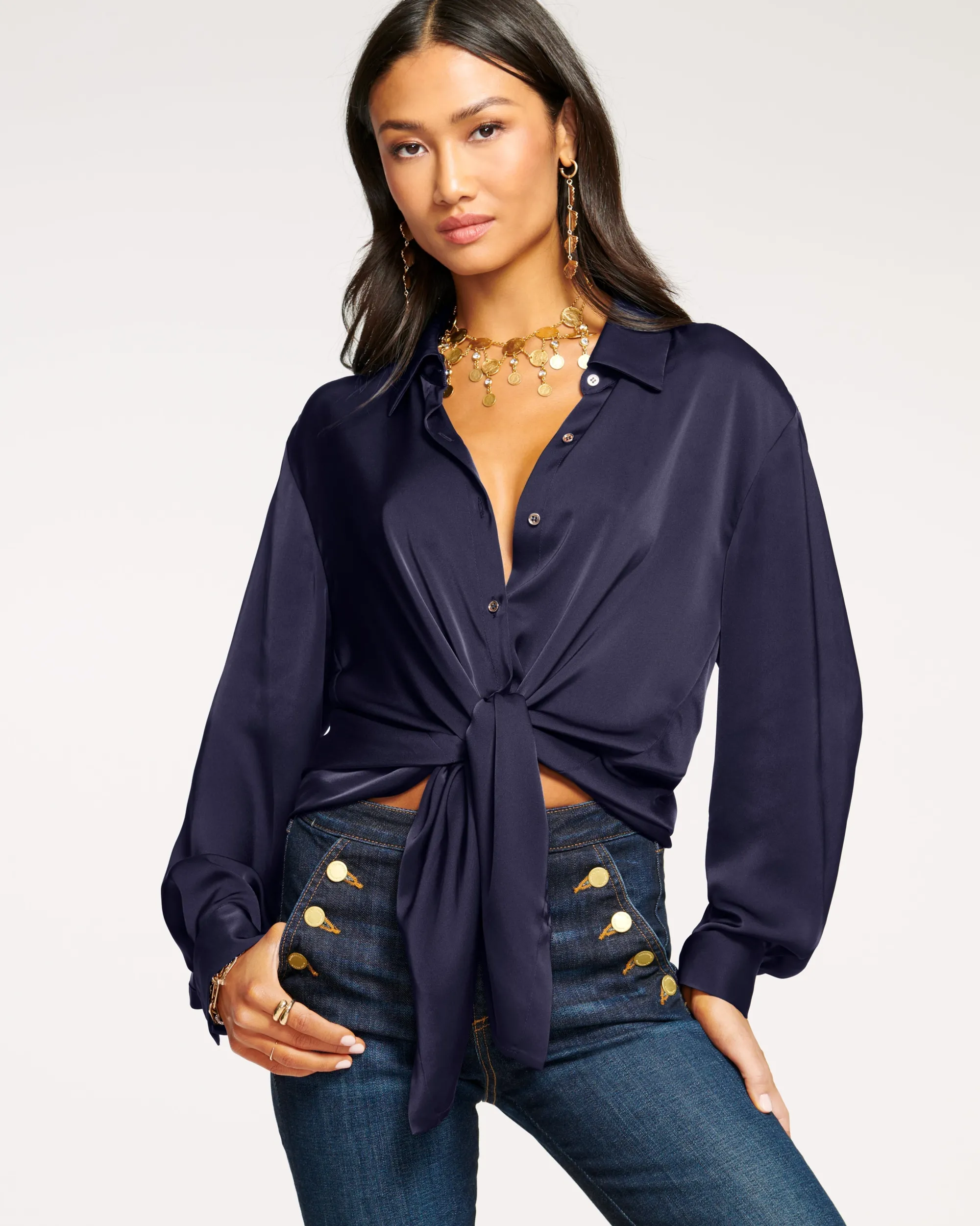 Sale Ramy Brook Kolby Oversized Button Down Blouse