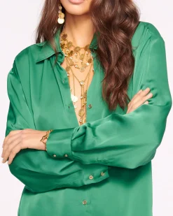 Sale Ramy Brook Kolby Oversized Button Down Blouse