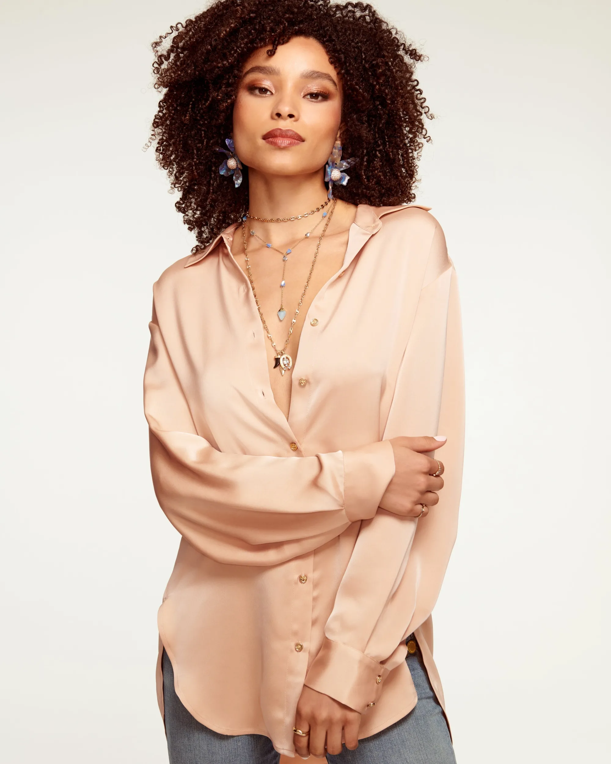 Sale Ramy Brook Kolby Oversized Button Down Blouse
