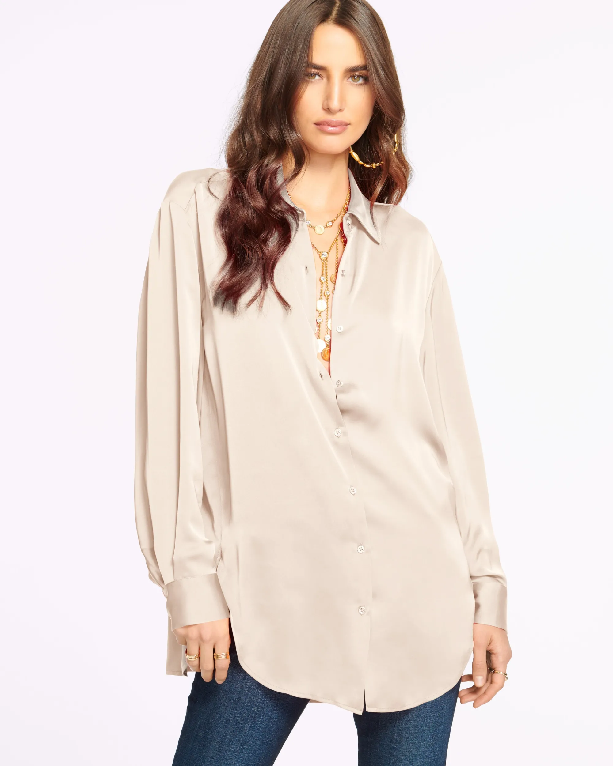 Sale Ramy Brook Kolby Oversized Button Down Blouse