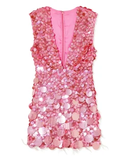 New Ramy Brook Lacey Sequin Mini Dress Silverpaillette
