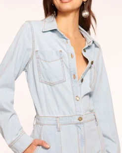 Best Ramy Brook Lavinia Relaxed Denim Romper Bleachedwash