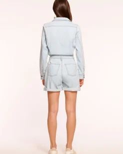 Best Ramy Brook Lavinia Relaxed Denim Romper Bleachedwash