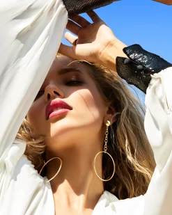 Outlet Ramy Brook Lea Teardrop Hoop Earrings Gold