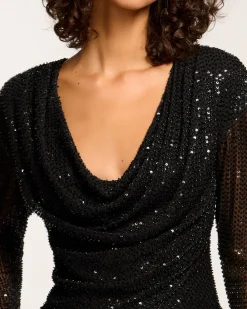 Sale Ramy Brook Leon Beaded Cowl Neck Top
