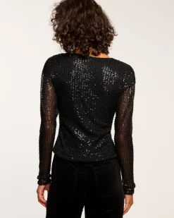 Sale Ramy Brook Leon Beaded Cowl Neck Top