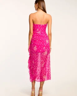Best Ramy Brook Leonard Strapless Midi Dress Magentadot