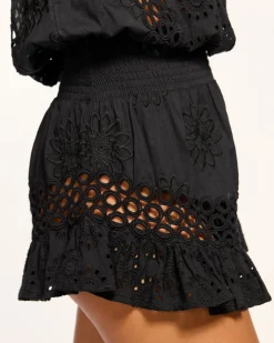 Hot Ramy Brook Lester Strapless Coverup Mini Dress Blackfloral