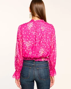 Online Ramy Brook Levi V-Neck Ruffle Blouse