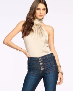 Clearance Ramy Brook Lori Silk High Neck Tank Top