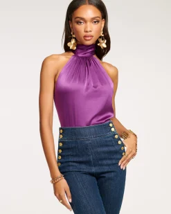 Clearance Ramy Brook Lori Silk High Neck Tank Top