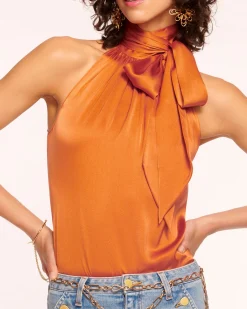 Clearance Ramy Brook Lori Silk High Neck Tank Top
