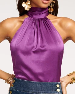 Clearance Ramy Brook Lori Silk High Neck Tank Top