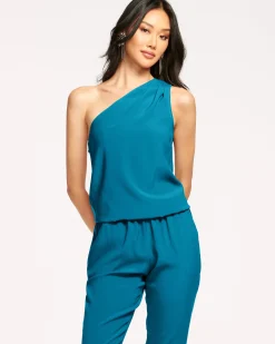 Sale Ramy Brook Lulu One Shoulder Jumpsuit Navy