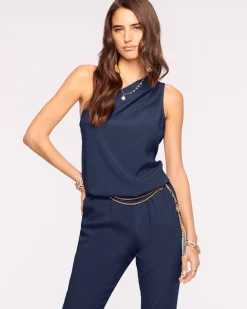 Sale Ramy Brook Lulu One Shoulder Jumpsuit Navy