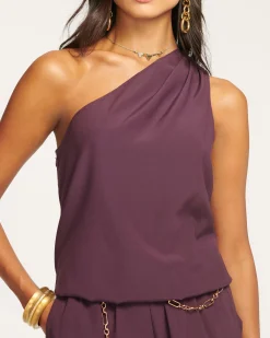 Sale Ramy Brook Lulu One Shoulder Jumpsuit Navy