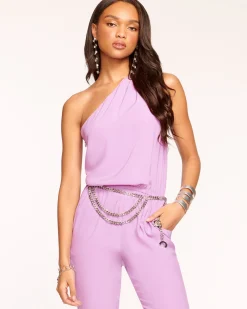 Sale Ramy Brook Lulu One Shoulder Jumpsuit Navy