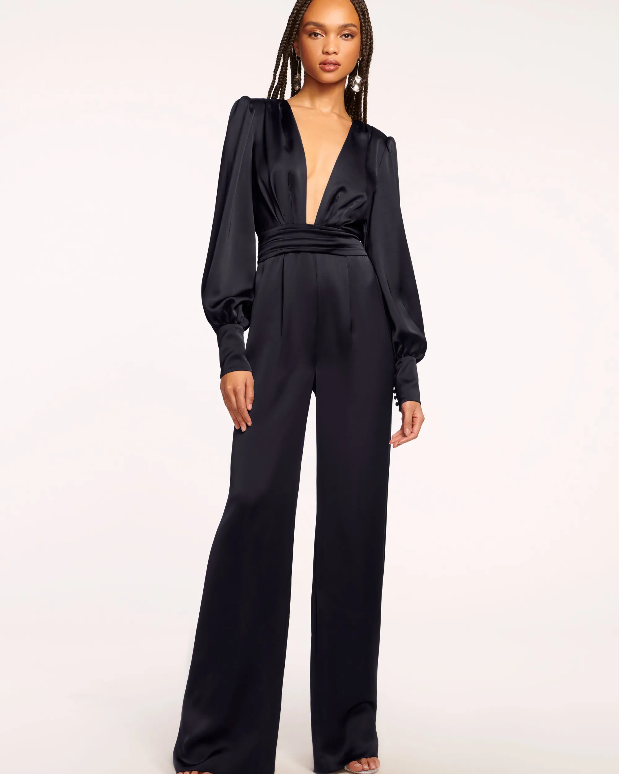 Best Ramy Brook Madelane Plunging Long Sleeve Jumpsuit