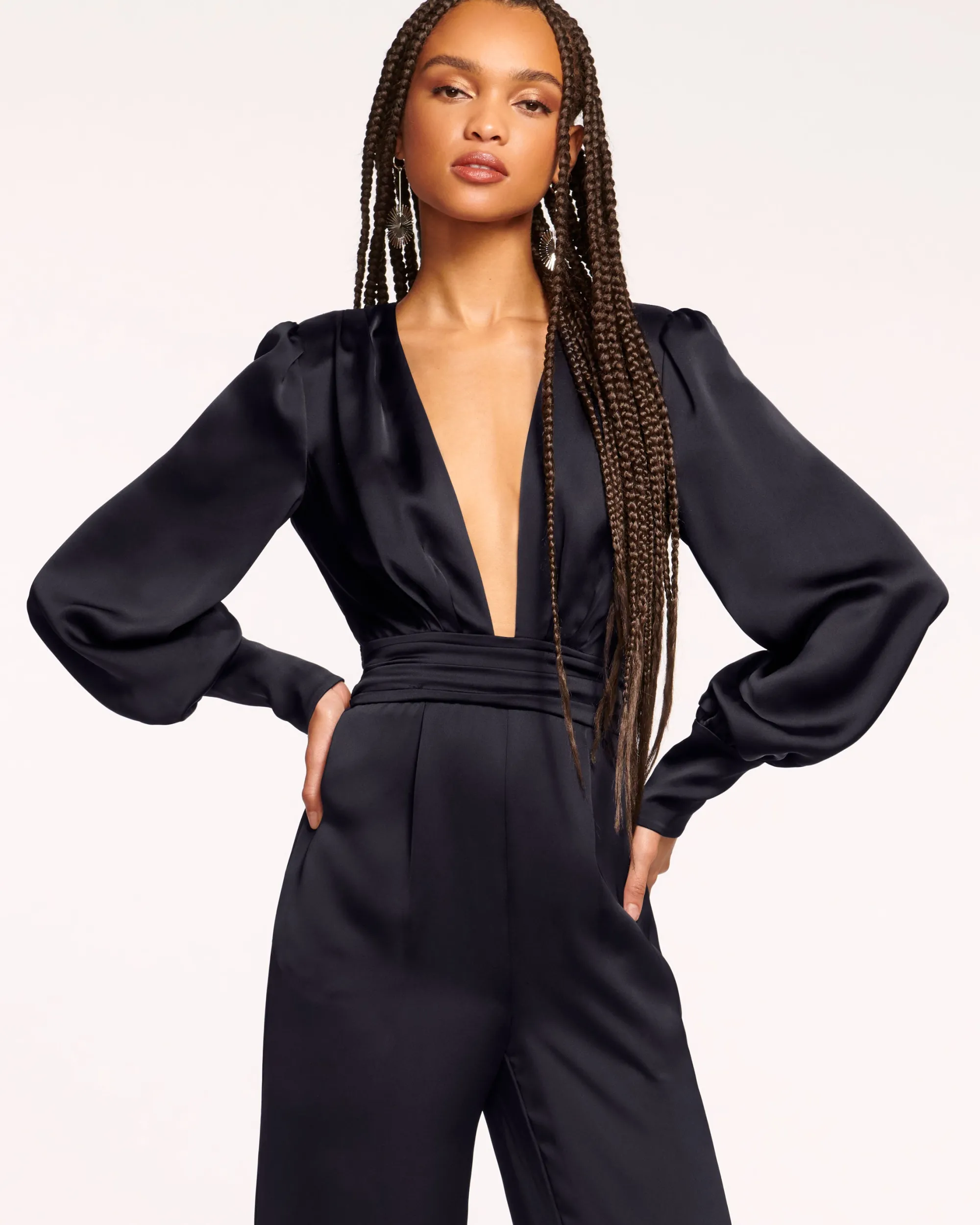 Best Ramy Brook Madelane Plunging Long Sleeve Jumpsuit