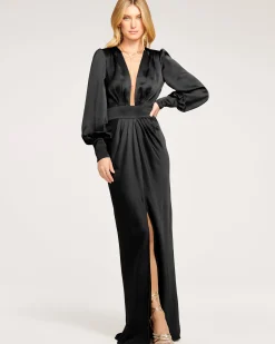 Hot Ramy Brook Madelane Plunging Maxi Dress Black