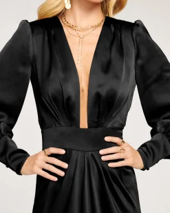 Hot Ramy Brook Madelane Plunging Maxi Dress Black