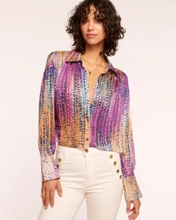 Hot Ramy Brook Mandy Button Down Blouse Ravellodot