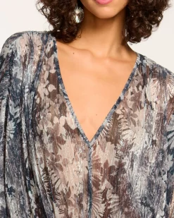 Online Ramy Brook Margot V-Neck Bodysuit Greyfloral