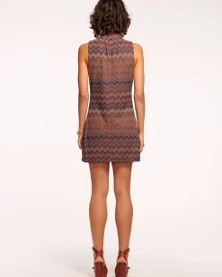 Online Ramy Brook Marietta Mock Neck Mini Dress Saddlechevron