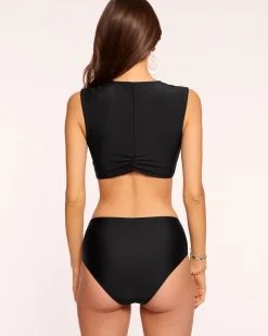 Online Ramy Brook Marjorie High Waisted Bikini Bottom Black