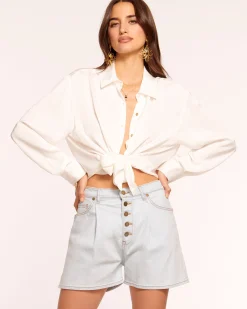 Best Ramy Brook Matie Relaxed Denim Mini Short Bleachedwash