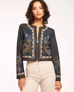 Hot Ramy Brook Mav Embroidered Denim Jacket Embroideredindigo