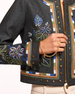 Hot Ramy Brook Mav Embroidered Denim Jacket Embroideredindigo