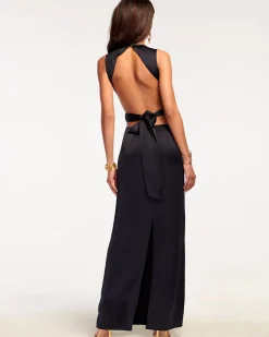 Online Ramy Brook Milan Open Back Gown Black
