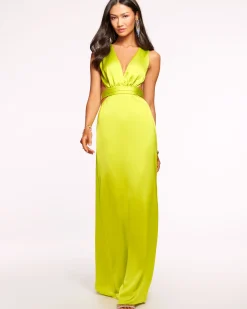 Online Ramy Brook Milan Open Back Gown Black