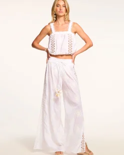 Clearance Ramy Brook Milan Wide Leg Coverup Pant Whitefloral