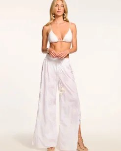 Clearance Ramy Brook Milan Wide Leg Coverup Pant Whitefloral