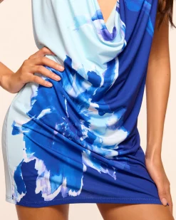 Hot Ramy Brook Mina Halter Jersey Mini Dress Bluefloral