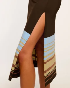 Discount Ramy Brook Nava Strapless Coverup Dress Brownstripe