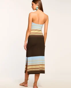Discount Ramy Brook Nava Strapless Coverup Dress Brownstripe