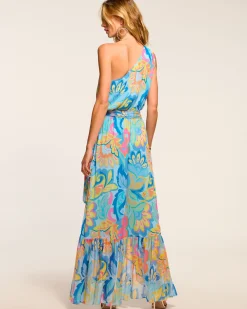 Clearance Ramy Brook Nicola One-Shoulder Maxi Dress Watercolorfloral