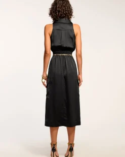 Online Ramy Brook Nikia V-Neck Midi Dress Black