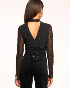 Best Ramy Brook Opal Embellished Turtleneck Top Blackdiamond