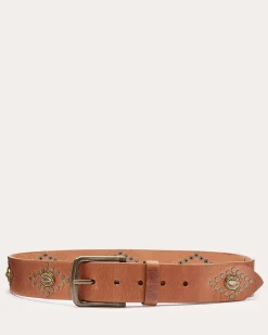 Sale Ramy Brook Paulette Leather Belt Saddle