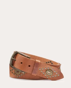 Sale Ramy Brook Paulette Leather Belt Saddle